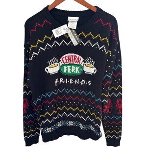 Ugly Christmas Sweater Friends TV Show Unisex Black Sweater Size XL Central Perk